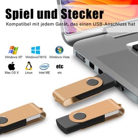 EASTBULL 4 GB USB 2.0 Flash Drive Memory Stick Pack of 10 Gold