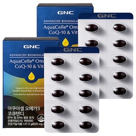 GNC Aquacell Omega 3 CoQ Tendi 37.2g, 60 tablets, 2 units / GNC 아쿠아셀 오메가3 코큐텐디 37.2g, 60정, 2개