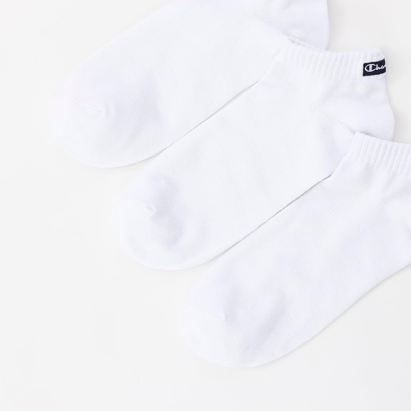 Champion CWSCZ401 3P Plain Socks, Non-Pile Logo Embroidery, Script Logo,