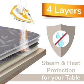 smart&gentle Made in Germany Ironing Mat for Steam Irons, 100 x 65 cm, Non-Slip Ironing Mat for Table, Ironing Cloth for Table with Heat and Moisture Protection