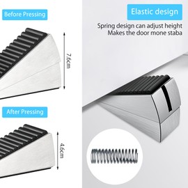 UOCAI 7.6 cm Door Stopper High Doors Compressible Door Stopper Wedge Door Stopper Floor Door Wedge for Heavy Door Wedge Rubber Spring Loaded Door Stopper Large Floor Door Wedges Non-Slip for All