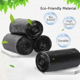 FYY Trash Bags, Garbage Bags, 5 Rolls 100 counts 6 Gallon [Extra Thick][Leak Proof] Rubbish Bags Wastebasket Bin Liners for Home Office Trash Can Black