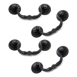 FarBoat 10Pcs Antique Bronze Bail Pull Handles Cabinet Pulls Decorative Knobs for Wardrobe Drawer Dresser Cupboard Closet (Hole Spacing 2.55in)