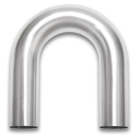 Podavelle 180 Degree Elbow 1.75 Inch 45mm OD Aluminum Intercooler Pipe Piping Air Intake Tube, 1.5D Radius, Brushed Finish