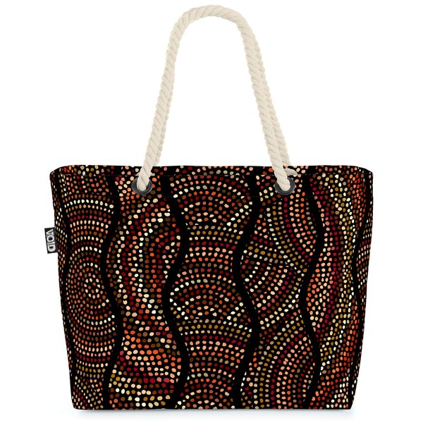 VOID Ethno Pattern Orange Beach Bag Shopper 58 x 38