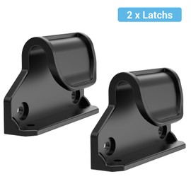 HAMOPY Auto-Lock Retractable Baby Gate Replacement Parts, Original Hardware Set (Including 2 x Latches + 2 x Brackets + 1 x Floor Hook + 1 Set of Screws) Only Fit 55“&71” Auto-Lock Baby Gate(Black)