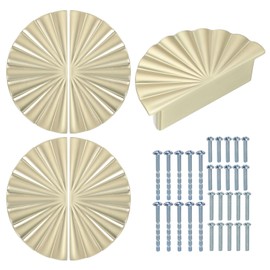 YELARXI Half Moon Cabinet Pulls Zinc Alloy Drawer Pulls Cabinet Handles Knobs with Screws, 2.5 Inch Hole Center Fit for Cabinets Drawers Wardrobes - Semicircle (5 Pack, Brushed Gold)