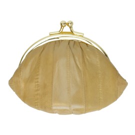 MARSHAL Genuine Eelskin Soft Leather Small Change Purse Organizer