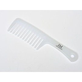 JM Hair Collection Wide Tooth Comb – White Detangling Comb for Curly, Thick, or Wet Hair – Anti-Breakage Styling Tool for Shower, Conditioner, and Everyday Use – For All Hair Types