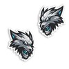 2 x 10cm Angry Wolf Vinyl Stickers - Wolves Wild