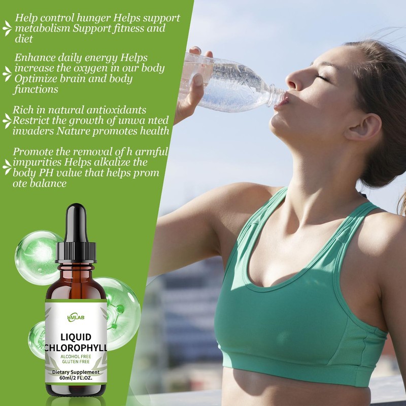 Chlorophyll Drops - Natural Chlorophyll Extract, Vegan, No Additives, Suitable