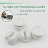 4 Pcs White Toothbrush Holder with Suction Cup, Wall-Mounted Toothbrush