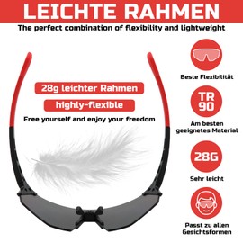 Sunshinestar Quick Glasses Orange, Men's Women's Sports Glasses UV400 Protection, Windproof & Anti-Fog, Cycling Glasses for Cycling, MTB, Road Bike, Skiing, Running, Fishing, Golf, Rave Party, Outdoor