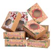 Cabilock 12pcs Christmas Cookie Boxes Packaging Kraft Paper Candy Boxes