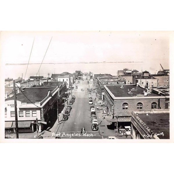 Port Angeles Washington Birds Eye View Real Photo Postcard Copy