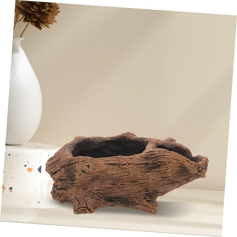 Kisangel Vintage Root Flower Pot Driftwood Planter Stylish Concrete Planter
