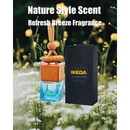 ikeda fragrance Car Air Freshener 8ml Automotive Scents | Long-Lasting Keep Fragrance | Auto Hanging Diffuser Bottles | Remove Odor Fresh Air Home Deodorizer (1pcs,Refresh Breeze)