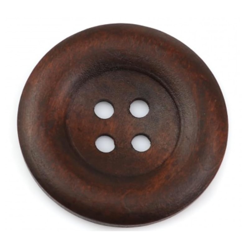 Pack of 15 Elegant Wooden Buttons 35 mm 4-Hole Round