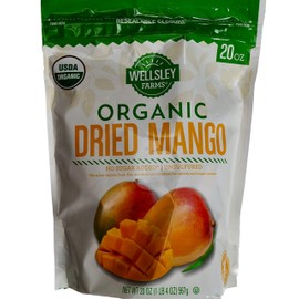 Wellsley Farms USDA Organic Dried Mango Unsulfured Gluten Free, 20 Ounce