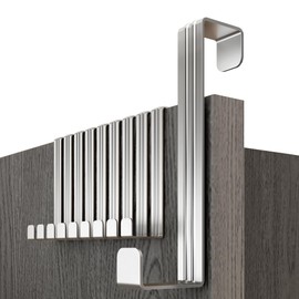 Menz Door Hooks, Set of 10 - Stainless Steel Door Hooks for Hanging, Universal Door Coat Rack for Hanging - Robust Coat Hooks Door, Door Hook Rail for Hanging