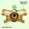 SPECILITE Heavy Duty Brass Garden Hose Splitter 2 Way, Water