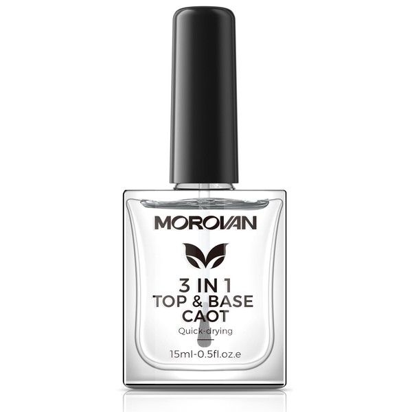 Morovan 3 in 1 Top & Base Nail Polish: Quick
