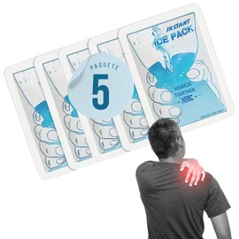 SEVEN MINE 5 Bolsas de Hielo Instantáneo – Compresas Frías Portátiles para Alivio del Dolor en Rodilla, Espalda y Cuello, Ideal para Fisioterapia y Emergencias (15X11.5CM)