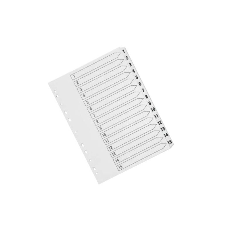 Q-Connect 1-15 Index Multi-Punched Reinforced Board Clear Tab A4 White