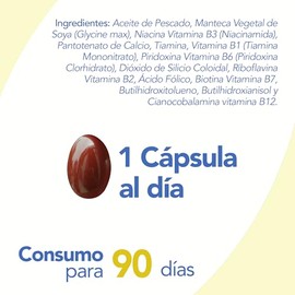 COMPLEJO B | NatGel Complejo B Completo con Omega 3 | Vitaminas del Grupo B para Salud Integral | 90 Softgels