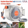 Retractable Garden Hose Reel 1/2" x 130Ft 9 Function Sprayer