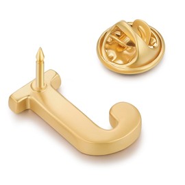 HONEY BEAR 1pc Collar Brooch Label Pins Badge 26 Alphabet Letters A to Z for Mens' Suit/Women's Shirt for Business Wedding Gift (J-0.59 inch)