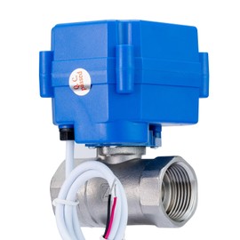 3/4" Motorized Ball Valve, Stainless Steel Ball Valve Full Port, 9-24V AC/DC, 2 Wire Auto Return