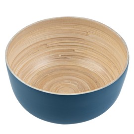 Bambuddha 15 Ounce Small Salad Bowl, 1 Heavy-Duty Round Salad Bowl - Sustainable, Reusable, Blue Bamboo Serving Bowl, for Serving Salads, Fruits, and Appetizers - Restaurantware