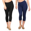 Lildy Solid Capri Super Soft Leggings, Navy/Black, L-XXL