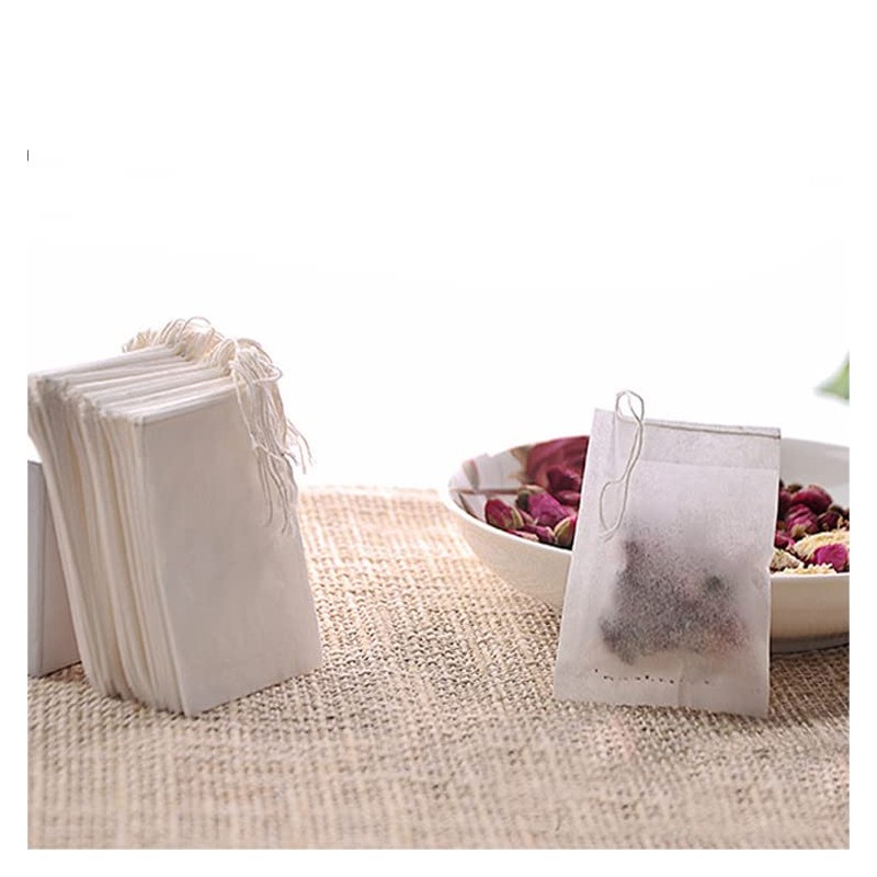zalati Tea Filter Bags 100pcs Disposable Natural Pulp Material Empty