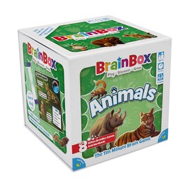 BrainBox Animals Card Game - Memory & Observation, 55 Detailed Scene Cards, Family-Friendly Trivia for Kids & Adults, Ages 8+, 1+ Players, 10 Min Playtime, Made by Green Board Games