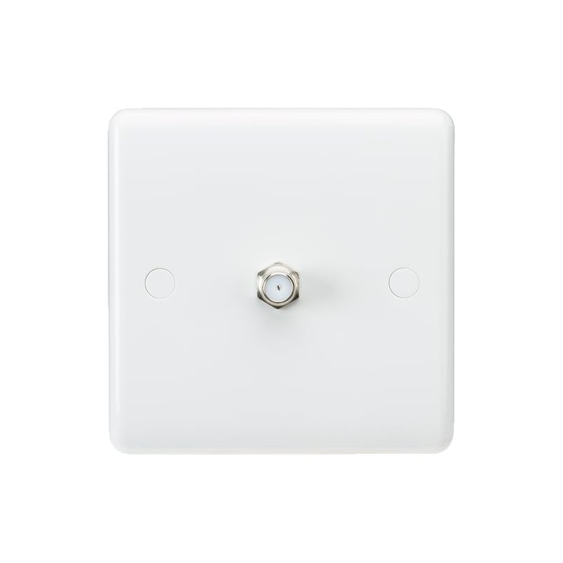 Knightsbridge CU0150 Standard Square White Plastic, Curved Edge, AV Coax