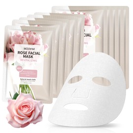 GUOYAOLIFU 10 Pack Sheet Pink Face Mask Skincare, Rose Facial Masks Skin Care for Women Hydrating Moisturizing Face Masks Suitable for Sensitive Skin, Face Mask Gifts Set for Face Spa