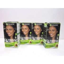 Garnier 11 Blackest Black Nutrisse Nourishing Creme Hair Color - Lot of 4