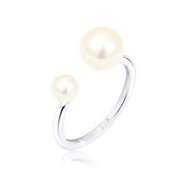 Elli Women's 925 Sterling Silver Freshwater Pearls Ring, Size N