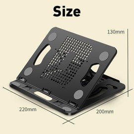 AIMALL Adjustable Foldable Laptop Stand for Desk with 8 Angles, Portable ABS Tablet Riser with Non-Slip Pads and Air Cooling Design, 8.66 x 7.87 x 5.12 Inches