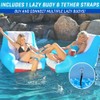 GoFloats Lazy Buoy Floating Pool Lounge Chair with Cup Holders