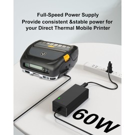 FGIEU 12V Charger Compatible with Zebra Technologies ZQ520 ZQ510 ZQ500 ZQ600 ZQ610 ZQ620 ZQ630 ZR658 ZR668 QLn420 QLN320 QLN220 QLn-EC4 Series Thermal Mobile Printer Replace FSP048-DBCA2 AT18486-1.