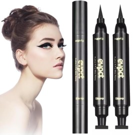 UNIVERSOENLÍNEA.COM | 2 Delineadores De Ojos Sello Indeleble Waterproof Eyeliner de Colores, Sello de Gato para los Ojos, Maquillaje Líquido Secado en Segundos (Negro y Verde)