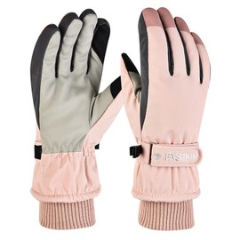 Thermal Gloves Women Ski Gloves Winter Waterproof Warm Work Glove Phone Touch Screen Hand Warmers Snow Sports Windproof Heat Holder Ladies Snowboard Running Hiking Gardening Cycling Motorbike Pink K-2