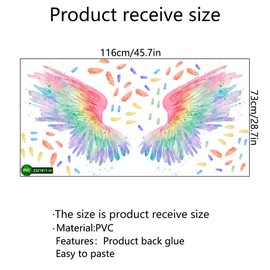 WOHAHA Watercolor Feather Wall Decals Angel Wings Creative Wall Stickers Decor Peel and Stick Removable Wall Art Murals Girls Baby Kids Bedroom Living Room Dinning Room Lovely Wall Decoration