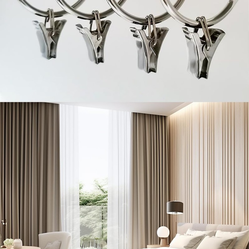 UMCHU Pack of 100 Curtain Clips, Stainless Steel Clips Hooks
