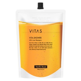 VITAS Vitus Bitus Shower All-in-One Shampoo, Refill, 20.3 fl oz (600 ml), Highly Moisturizing, Made in Japan [Vanilla Boost Scent]