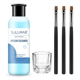SULLMAR Nail Art Brush Cleaner & Restorer Cepillo de Uñas Limpiador Líquido Limpiador Rápido Gel Cepillos de Uñas Kit Con Copa de Cristal Cepillo de Uñas Conservador para Cualquier Herramienta de Uñas