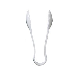 FSE PLSGTG006WH Serving Tongs, 6", Scallop, Dishwasher Safe, Polycarbonate, White, NSF